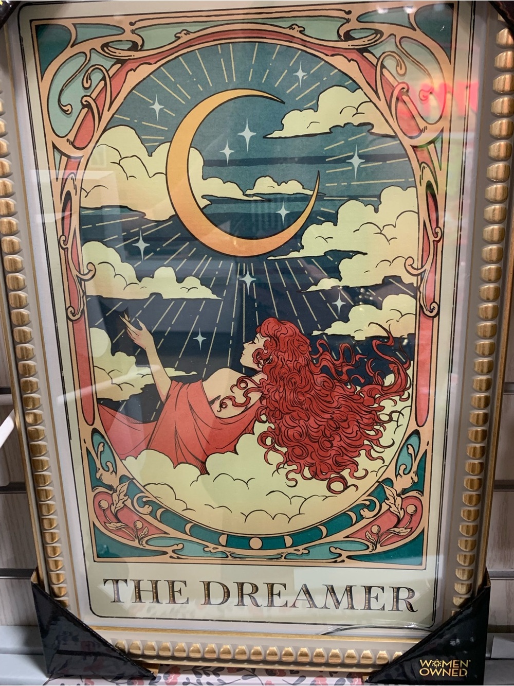 Sapna Shah The‎ Dreamer Tarot Card Framed Wall Art Gold Frame Art Nova